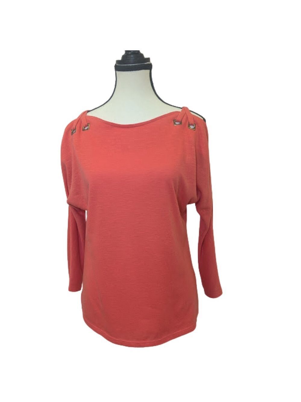 Coral Women's Cold Shoulder Knit Top Modern Minimal Soft Feminine Kay Celine S